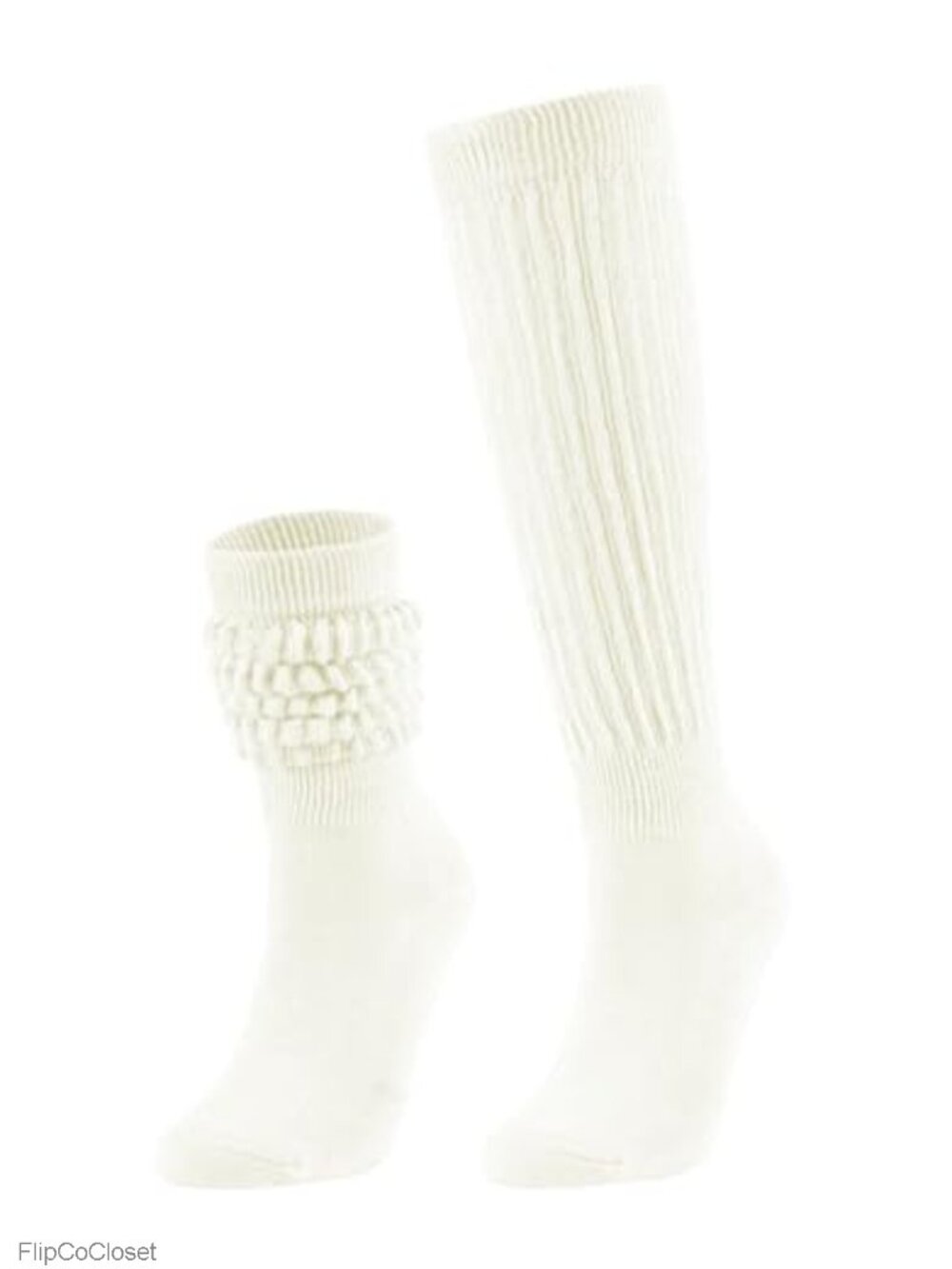Slouchy Knee-High Scrunch Socks Stretchy Cotton Spandex Long Boot Socks